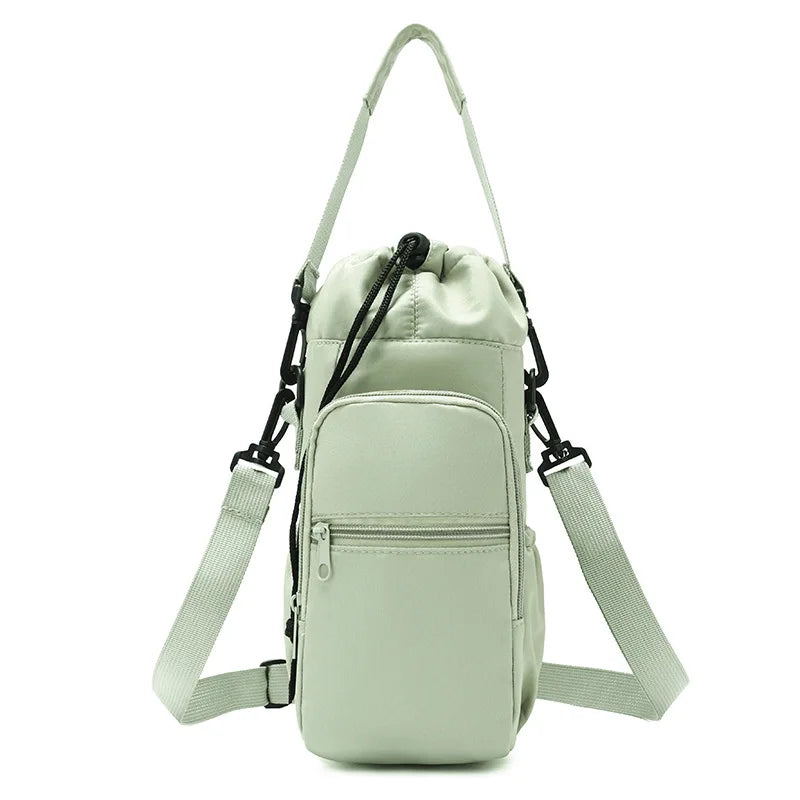 Sac de bouteille d'eau Portable avec sangle réglable, tasses thermiques, housse de protection isolée, poche pour téléphone, sac de voyage pour Sports de plein air
