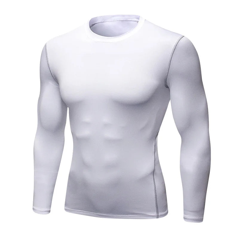 Sous-vêtement thermique à manches longues pour hommes, mince, ajusté, séchage rapide, élastique,  vêtements de sport, fitness