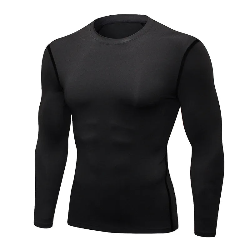 Sous-vêtement thermique à manches longues pour hommes, mince, ajusté, séchage rapide, élastique,  vêtements de sport, fitness