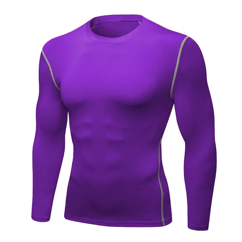 Sous-vêtement thermique à manches longues pour hommes, mince, ajusté, séchage rapide, élastique,  vêtements de sport, fitness