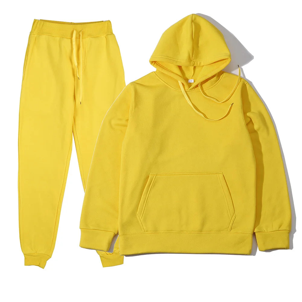 Combinaisons de sport pour hommes, survêtement à la mode, sweat à capuche + pantalon, ensemble deux pièces, sweat-shirt décontracté, pantalon de survêtement, vêtements pour hommes