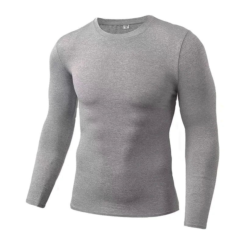 Sous-vêtement thermique à manches longues pour hommes, mince, ajusté, séchage rapide, élastique,  vêtements de sport, fitness