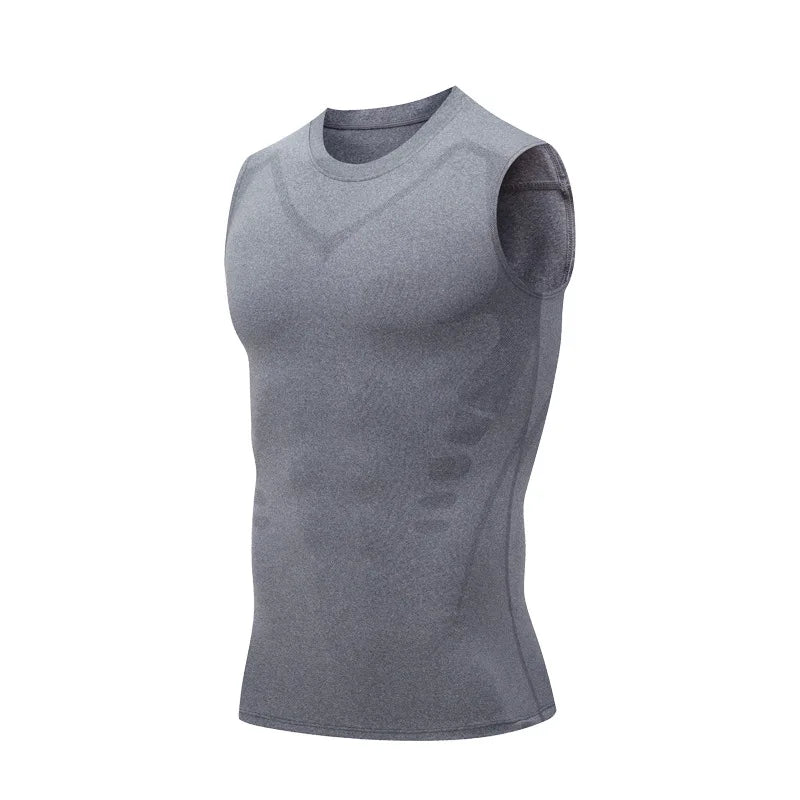Débardeur de Compression pour hommes, chemise de gymnastique sans manches, vêtements de sport à séchage rapide, Fitness, musculation, haut d'entraînement musculaire