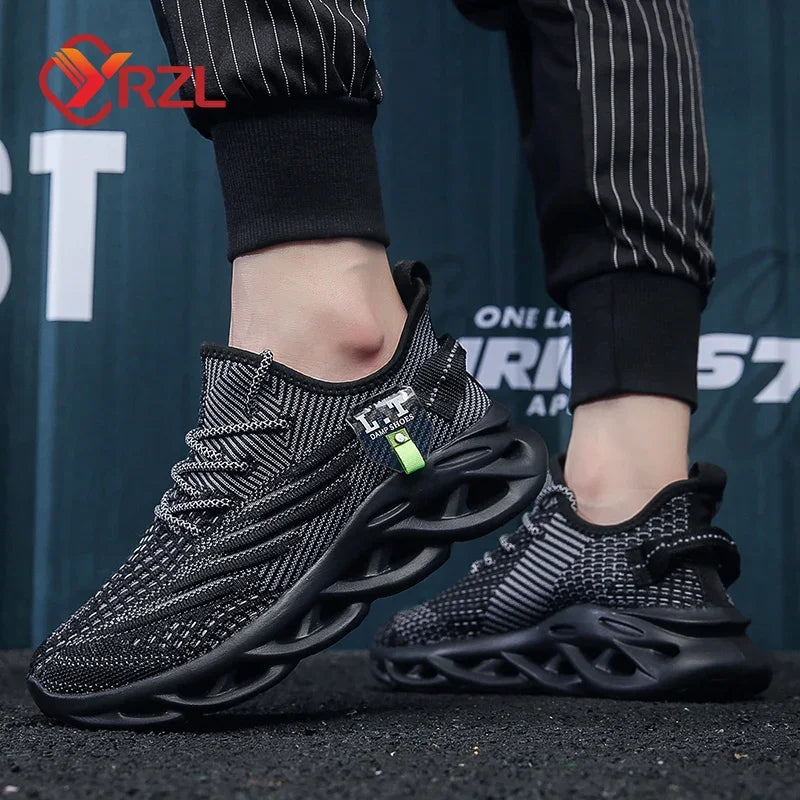 YRZL hommes et femmes sport course Jogging chaussures espadrilles décontractées en plein air respirant maille léger absorption des chocs