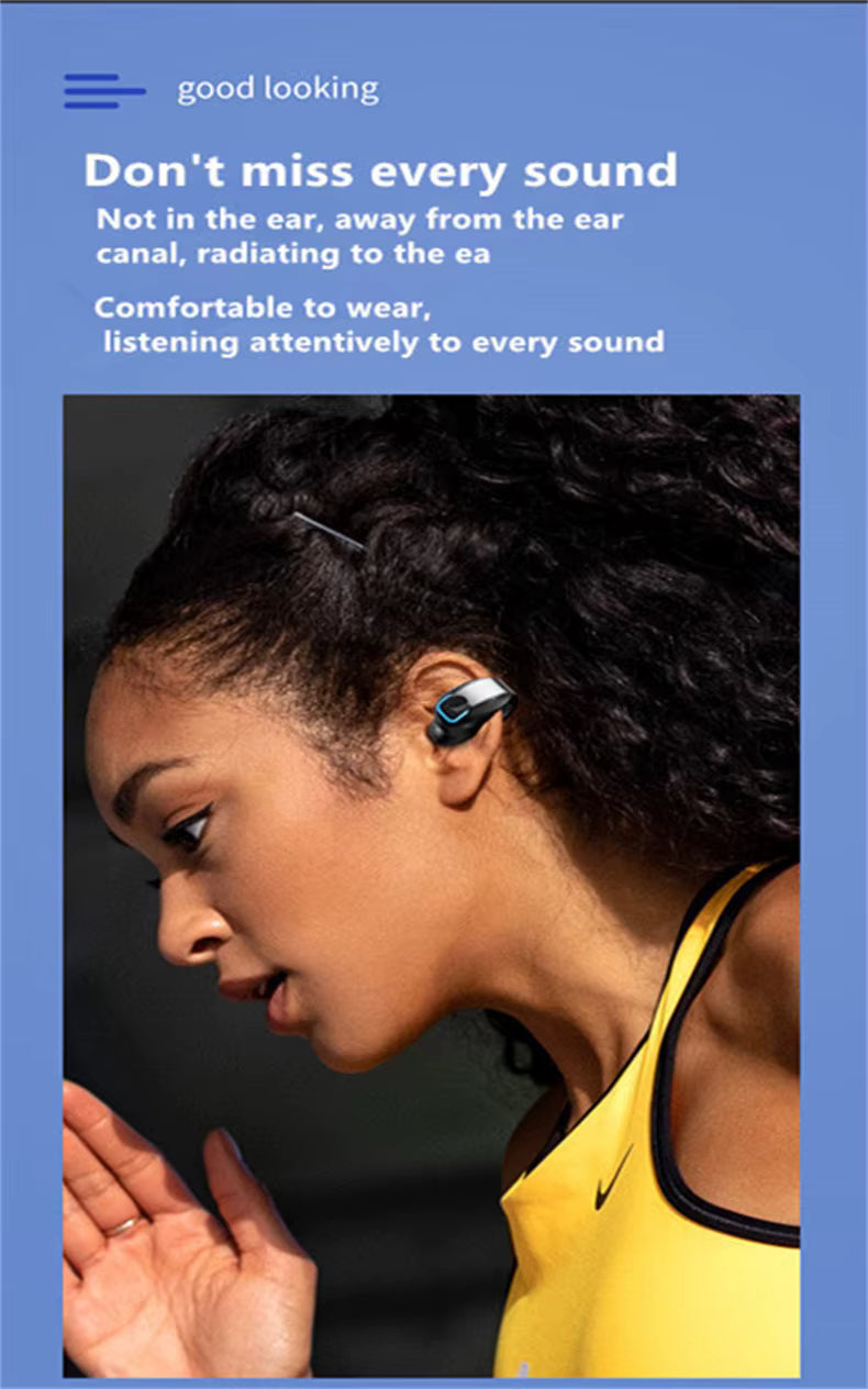 Écouteurs sans fil Bluetooth à conduction osseuse de haute qualité TWS, avec micro, pour le sport et réduction du bruit