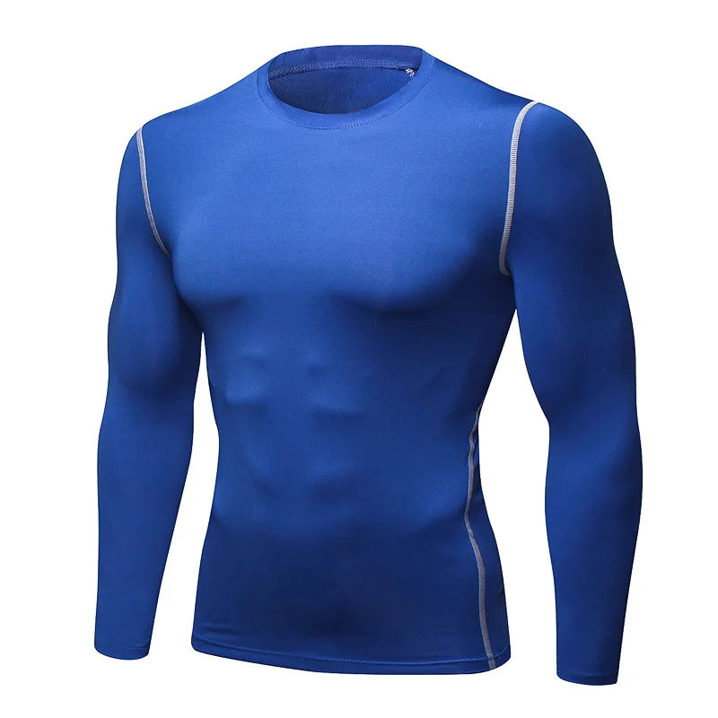 Sous-vêtement thermique à manches longues pour hommes, mince, ajusté, séchage rapide, élastique,  vêtements de sport, fitness