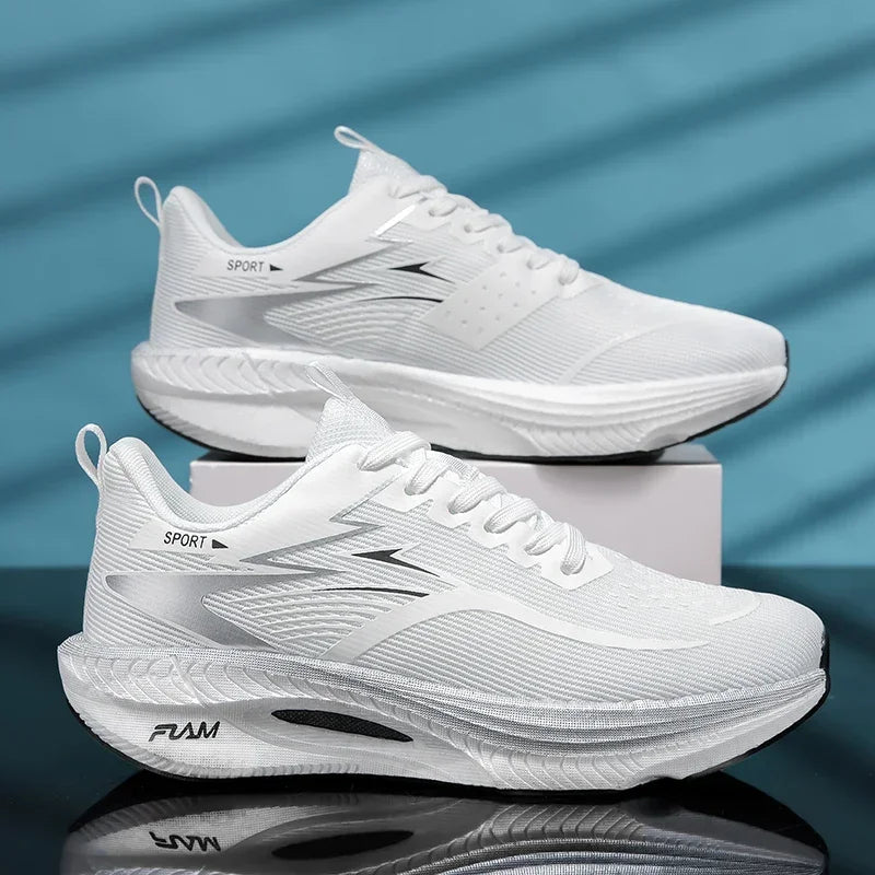 Chaussures de sport décontractées pour hommes et femmes, baskets respirantes légères en maille noire pour l'extérieur, chaussures de course athlétiques, chaussures de marche