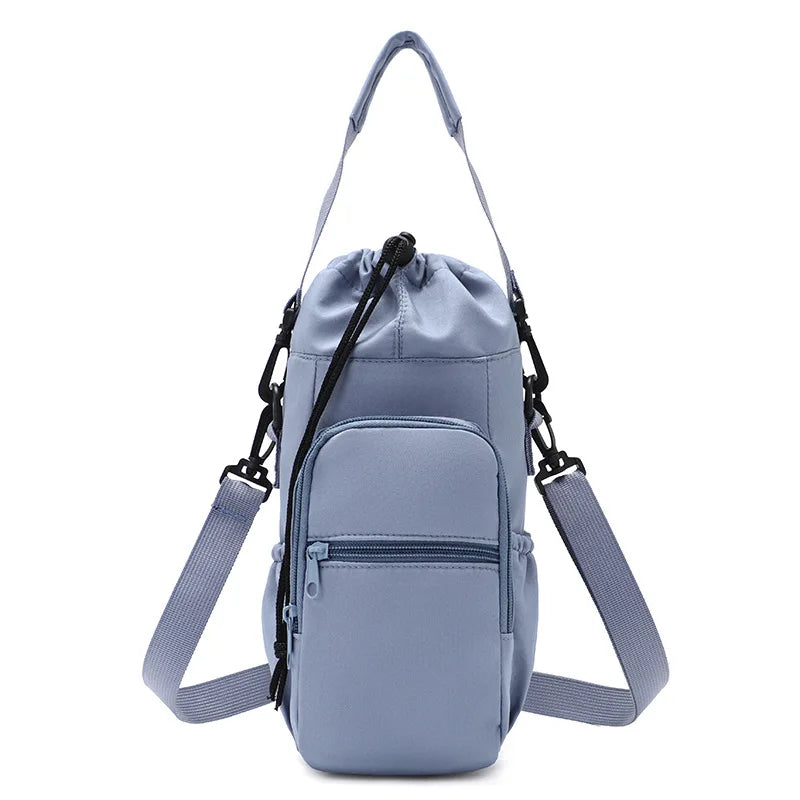 Sac de bouteille d'eau Portable avec sangle réglable, tasses thermiques, housse de protection isolée, poche pour téléphone, sac de voyage pour Sports de plein air