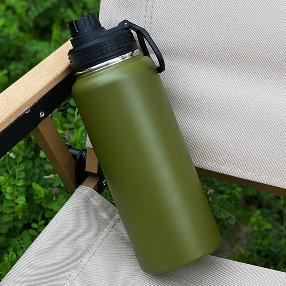 Bouteille d'eau en acier inoxydable, 1000ml/32oz, étanche, Double paroi, tasse thermique sous vide, parfaite pour l'extérieur
