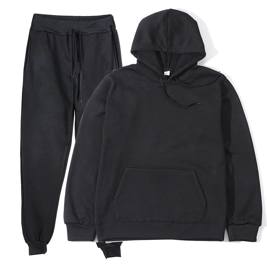 Combinaisons de sport pour hommes, survêtement à la mode, sweat à capuche + pantalon, ensemble deux pièces, sweat-shirt décontracté, pantalon de survêtement, vêtements pour hommes