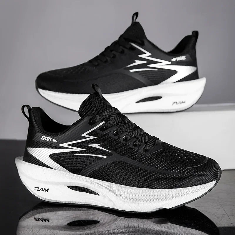 Chaussures de sport décontractées pour hommes et femmes, baskets respirantes légères en maille noire pour l'extérieur, chaussures de course athlétiques, chaussures de marche