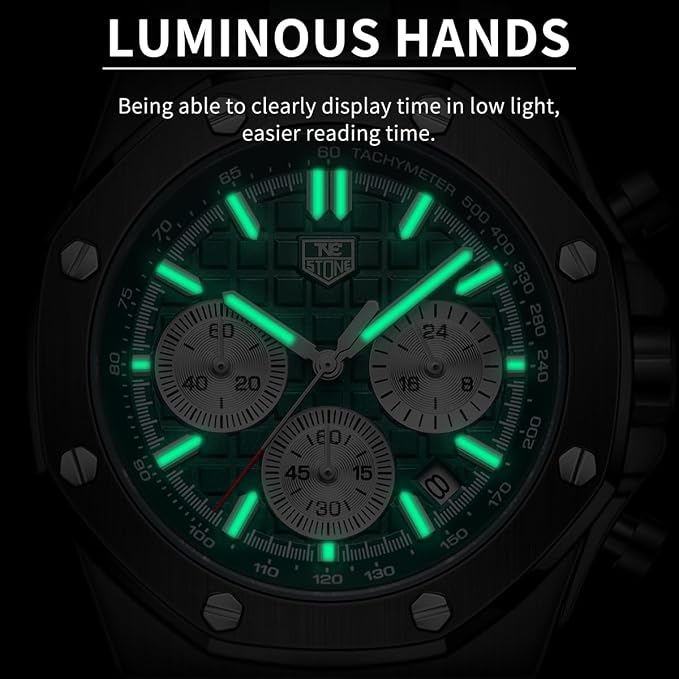 Montre homme à bracelet en silicone, chronographe multifonction analogique à quartz étanche avec calendrier et bracelet en caoutchouc noir.