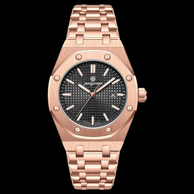 Montre de luxe PAAZOMU pour hommes, en acier inoxydable, étanche et lumineuse