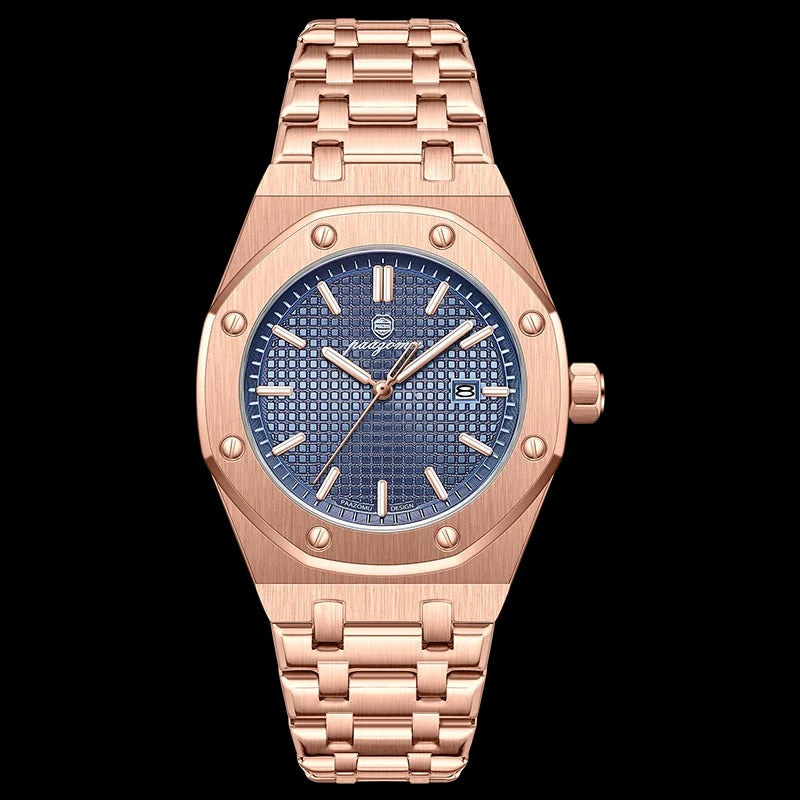 Montre de luxe PAAZOMU pour hommes, en acier inoxydable, étanche et lumineuse