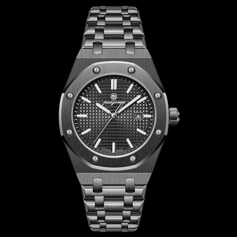 Montre de luxe PAAZOMU pour hommes, en acier inoxydable, étanche et lumineuse
