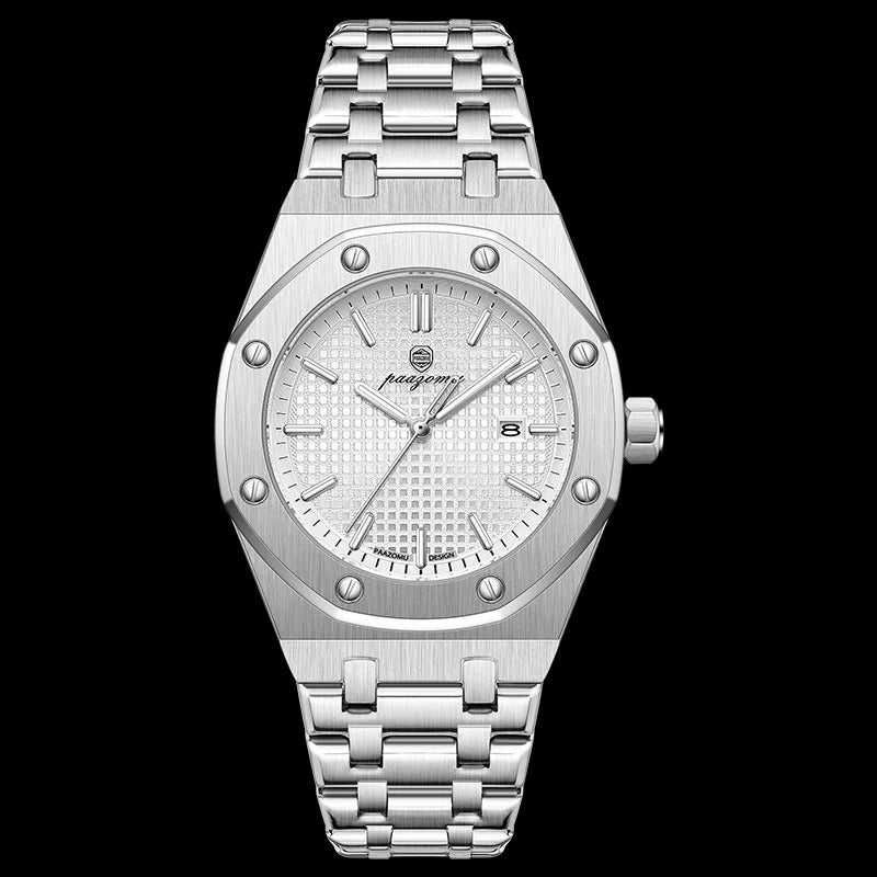 Montre de luxe PAAZOMU pour hommes, en acier inoxydable, étanche et lumineuse