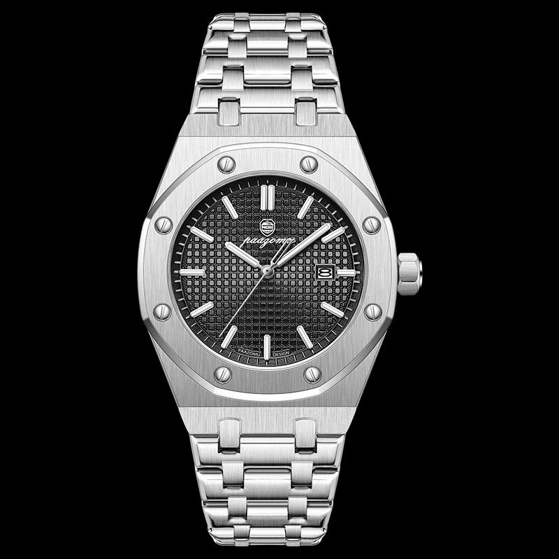 Montre de luxe PAAZOMU pour hommes, en acier inoxydable, étanche et lumineuse