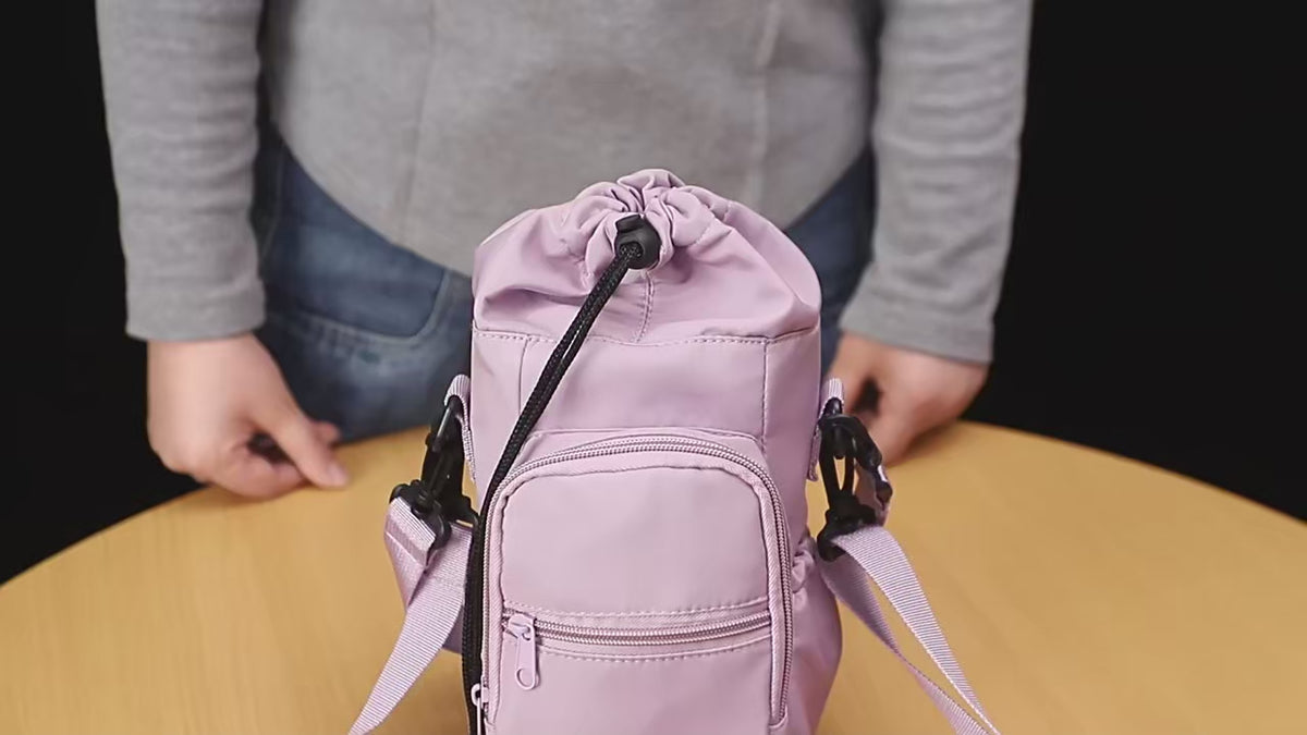 Sac de bouteille d'eau Portable avec sangle réglable, tasses thermiques, housse de protection isolée, poche pour téléphone, sac de voyage pour Sports de plein air