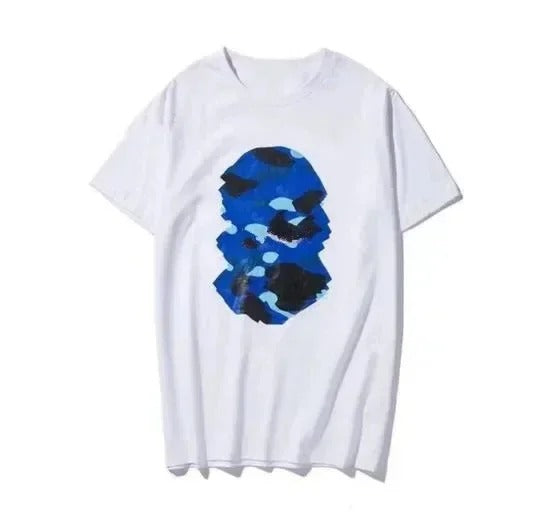 T-shirt A Bathing unisexe en coton, imprimé animal camouflage rose au dos, manches courtes, style streetwear hip-hop décontracté, coupe oversize, idéal au quotidien.